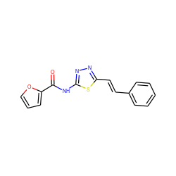 O=C(Nc1nnc(/C=C/c2ccccc2)s1)c1ccco1 ZINC000017249356