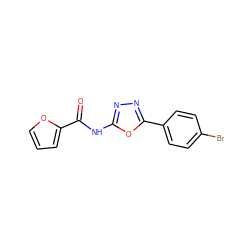 O=C(Nc1nnc(-c2ccc(Br)cc2)o1)c1ccco1 ZINC000005169711