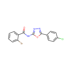 O=C(Nc1nnc(-c2ccc(Cl)cc2)o1)c1ccccc1Br ZINC000004276135