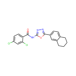 O=C(Nc1nnc(-c2ccc3c(c2)CCCC3)o1)c1ccc(Cl)cc1Cl ZINC000004107411