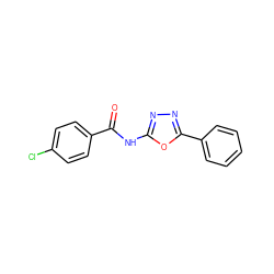 O=C(Nc1nnc(-c2ccccc2)o1)c1ccc(Cl)cc1 ZINC000000314277