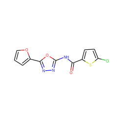 O=C(Nc1nnc(-c2ccco2)o1)c1ccc(Cl)s1 ZINC000004264647