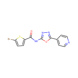 O=C(Nc1nnc(-c2ccncc2)o1)c1ccc(Br)s1 ZINC000004107488