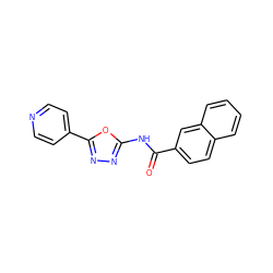 O=C(Nc1nnc(-c2ccncc2)o1)c1ccc2ccccc2c1 ZINC000004265073