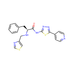 O=C(Nc1nnc(-c2ccncc2)s1)[C@H](Cc1ccccc1)NCc1cscn1 ZINC000095553230