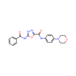 O=C(Nc1nnc(C(=O)Nc2ccc(N3CCOCC3)cc2)o1)c1ccccc1 ZINC000034842647