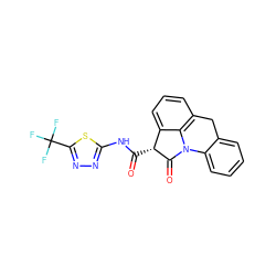 O=C(Nc1nnc(C(F)(F)F)s1)[C@H]1C(=O)N2c3ccccc3Cc3cccc1c32 ZINC000100658406