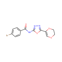 O=C(Nc1nnc(C2=COCCO2)o1)c1ccc(Br)cc1 ZINC000004264390