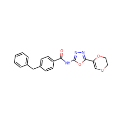 O=C(Nc1nnc(C2=COCCO2)o1)c1ccc(Cc2ccccc2)cc1 ZINC000004107206