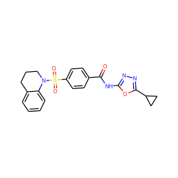 O=C(Nc1nnc(C2CC2)o1)c1ccc(S(=O)(=O)N2CCCc3ccccc32)cc1 ZINC000002456991