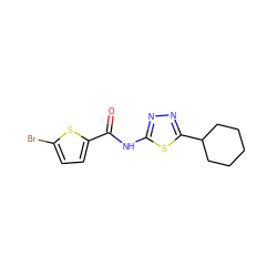 O=C(Nc1nnc(C2CCCCC2)s1)c1ccc(Br)s1 ZINC000001055069