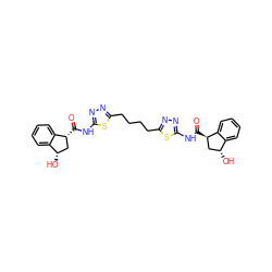 O=C(Nc1nnc(CCCCc2nnc(NC(=O)[C@@H]3C[C@@H](O)c4ccccc43)s2)s1)[C@@H]1C[C@H](O)c2ccccc21 ZINC000169697813