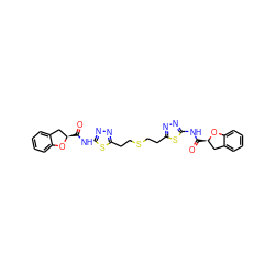 O=C(Nc1nnc(CCSCCc2nnc(NC(=O)[C@@H]3Cc4ccccc4O3)s2)s1)[C@@H]1Cc2ccccc2O1 ZINC000169697726