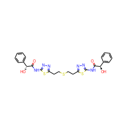 O=C(Nc1nnc(CCSCCc2nnc(NC(=O)[C@H](O)c3ccccc3)s2)s1)[C@H](O)c1ccccc1 ZINC000219985970