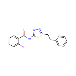 O=C(Nc1nnc(CCc2ccccc2)s1)c1ccccc1I ZINC000000820816