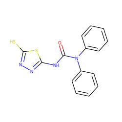 O=C(Nc1nnc(S)s1)N(c1ccccc1)c1ccccc1 ZINC000016488003