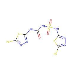 O=C(Nc1nnc(S)s1)NS(=O)(=O)Nc1nnc(S)s1 ZINC000028520751