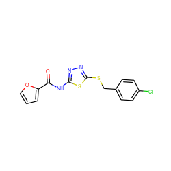 O=C(Nc1nnc(SCc2ccc(Cl)cc2)s1)c1ccco1 ZINC000002628379