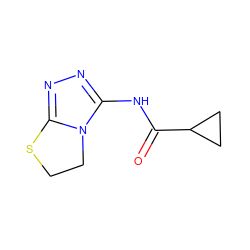 O=C(Nc1nnc2n1CCS2)C1CC1 ZINC000016890261