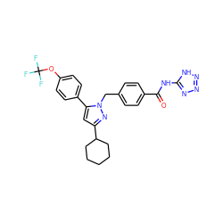 O=C(Nc1nnn[nH]1)c1ccc(Cn2nc(C3CCCCC3)cc2-c2ccc(OC(F)(F)F)cc2)cc1 ZINC000066105165