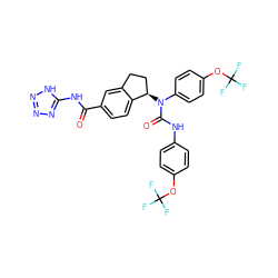 O=C(Nc1nnn[nH]1)c1ccc2c(c1)CC[C@H]2N(C(=O)Nc1ccc(OC(F)(F)F)cc1)c1ccc(OC(F)(F)F)cc1 ZINC000028819979