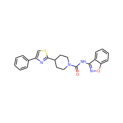 O=C(Nc1noc2ccccc12)N1CCC(c2nc(-c3ccccc3)cs2)CC1 ZINC000095584589