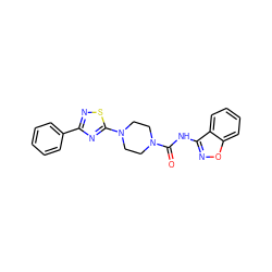 O=C(Nc1noc2ccccc12)N1CCN(c2nc(-c3ccccc3)ns2)CC1 ZINC000035983825