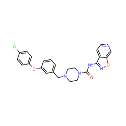 O=C(Nc1noc2cnccc12)N1CCN(Cc2cccc(Oc3ccc(Cl)cc3)c2)CC1 ZINC000068209128