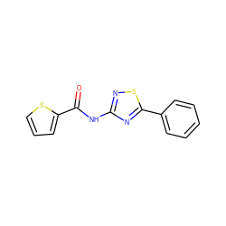 O=C(Nc1nsc(-c2ccccc2)n1)c1cccs1 ZINC000002889443