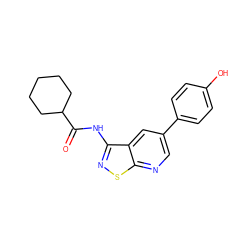 O=C(Nc1nsc2ncc(-c3ccc(O)cc3)cc12)C1CCCCC1 ZINC000299821297