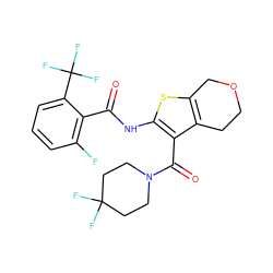 O=C(Nc1sc2c(c1C(=O)N1CCC(F)(F)CC1)CCOC2)c1c(F)cccc1C(F)(F)F ZINC000095561033