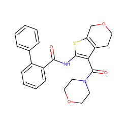 O=C(Nc1sc2c(c1C(=O)N1CCOCC1)CCOC2)c1ccccc1-c1ccccc1 ZINC000095560620