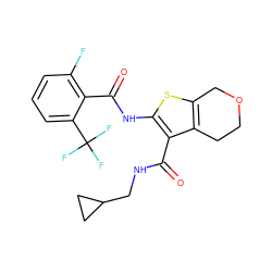 O=C(Nc1sc2c(c1C(=O)NCC1CC1)CCOC2)c1c(F)cccc1C(F)(F)F ZINC000095559344