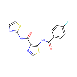 O=C(Nc1scnc1C(=O)Nc1nccs1)c1ccc(F)cc1 ZINC000028123779