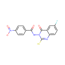 O=C(Nn1c(S)nc2ccc(F)cc2c1=O)c1ccc([N+](=O)[O-])cc1 ZINC000653780404