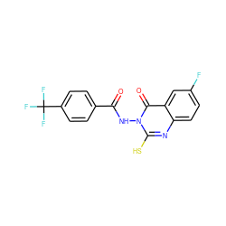 O=C(Nn1c(S)nc2ccc(F)cc2c1=O)c1ccc(C(F)(F)F)cc1 ZINC000653780419