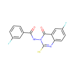 O=C(Nn1c(S)nc2ccc(F)cc2c1=O)c1cccc(F)c1 ZINC000653780400