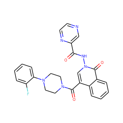 O=C(Nn1cc(C(=O)N2CCN(c3ccccc3F)CC2)c2ccccc2c1=O)c1cnccn1 ZINC000004057074