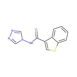 O=C(Nn1cnnc1)c1csc2ccccc12 ZINC000001054719