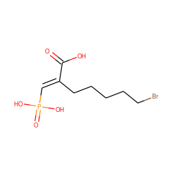 O=C(O)/C(=C/P(=O)(O)O)CCCCCBr ZINC000072112959