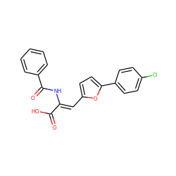 O=C(O)/C(=C/c1ccc(-c2ccc(Cl)cc2)o1)NC(=O)c1ccccc1 ZINC000028523238