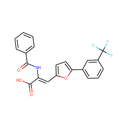 O=C(O)/C(=C/c1ccc(-c2cccc(C(F)(F)F)c2)o1)NC(=O)c1ccccc1 ZINC000028523294