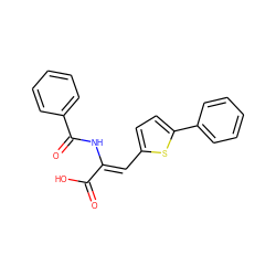 O=C(O)/C(=C/c1ccc(-c2ccccc2)s1)NC(=O)c1ccccc1 ZINC000028522860