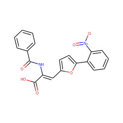 O=C(O)/C(=C/c1ccc(-c2ccccc2[N+](=O)[O-])o1)NC(=O)c1ccccc1 ZINC000028478290