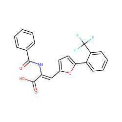 O=C(O)/C(=C/c1ccc(-c2ccccc2C(F)(F)F)o1)NC(=O)c1ccccc1 ZINC000028523027