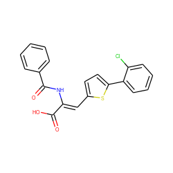 O=C(O)/C(=C/c1ccc(-c2ccccc2Cl)s1)NC(=O)c1ccccc1 ZINC000028522792