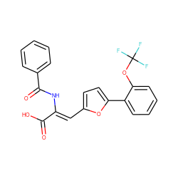 O=C(O)/C(=C/c1ccc(-c2ccccc2OC(F)(F)F)o1)NC(=O)c1ccccc1 ZINC000028523402