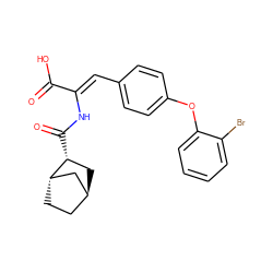 O=C(O)/C(=C/c1ccc(Oc2ccccc2Br)cc1)NC(=O)[C@@H]1C[C@H]2CC[C@H]1C2 ZINC000253638586