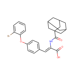 O=C(O)/C(=C/c1ccc(Oc2ccccc2Br)cc1)NC(=O)C12CC3CC(CC(C3)C1)C2 ZINC000028520617