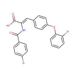 O=C(O)/C(=C/c1ccc(Oc2ccccc2Br)cc1)NC(=O)c1ccc(Br)cc1 ZINC000028474111